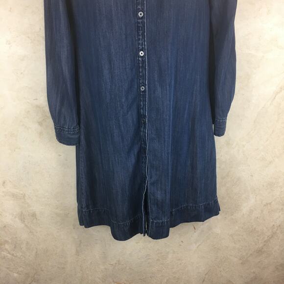 Anne Taylor LOFT Blue Chambray Button-Up Shirt Dress Women's Size  XS - Picture 11 of 16